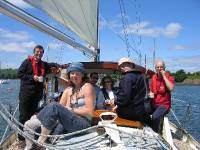 IMG_1274 Charlie (left) back on what passes for terra firma